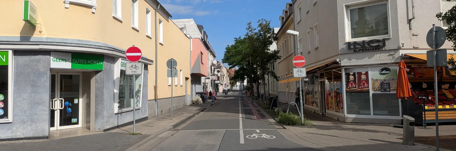 Für den Radverkehr freigegebene Einbahnstraße in Frankenthal
